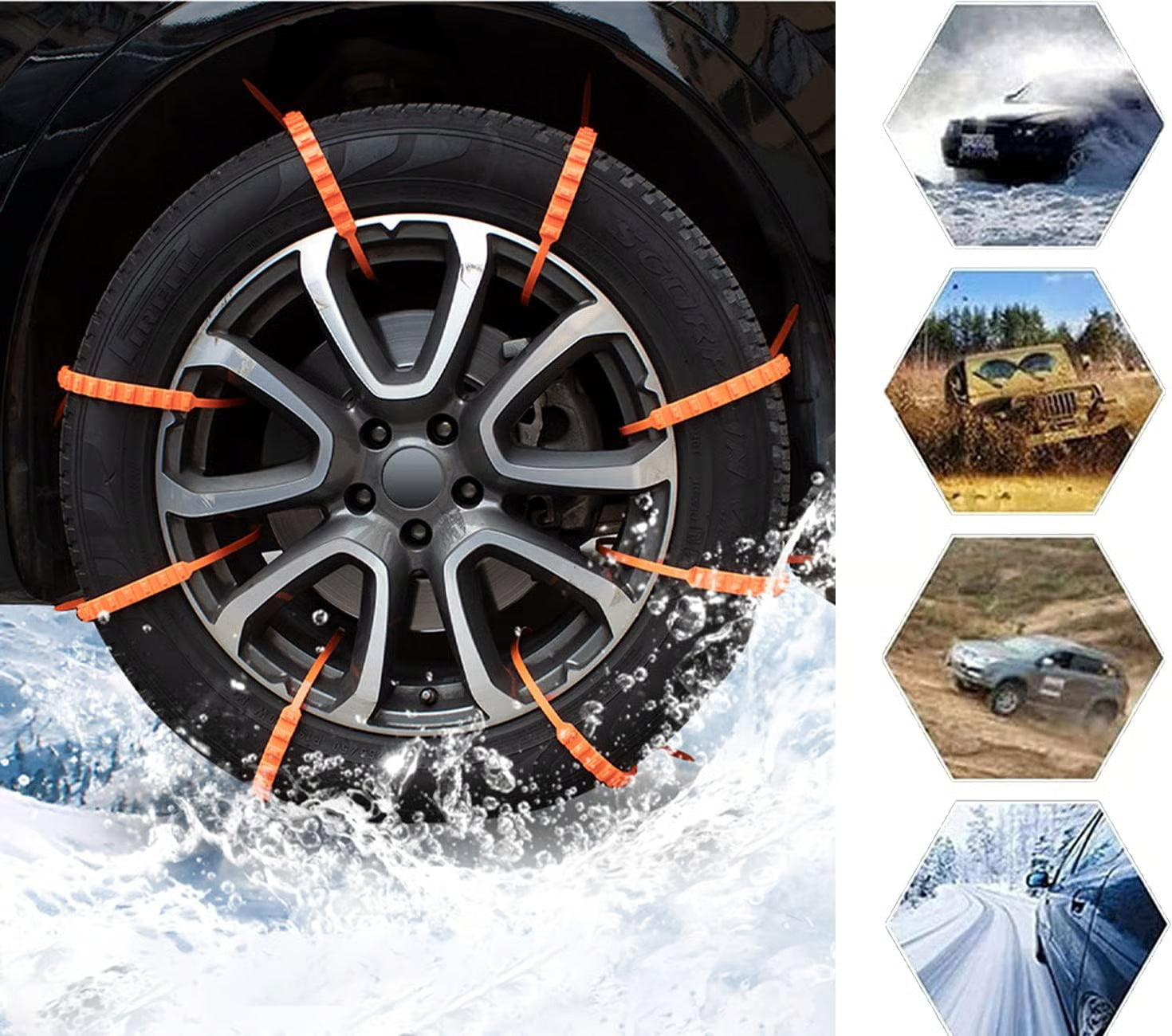 Universal Nylon Tire Chains – Anti-Skid, Reusable, Winter 2025 Hot Sale