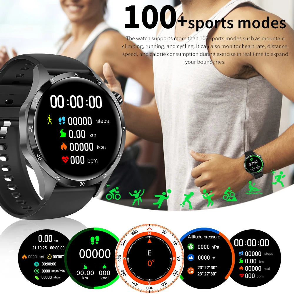 2025 New GT5 PRO Smartwatch Men's Watch 5GPS Motion Track Bluetooth Call IP68 Waterproof AMOLED HD Outdoor Sports Smart Watch