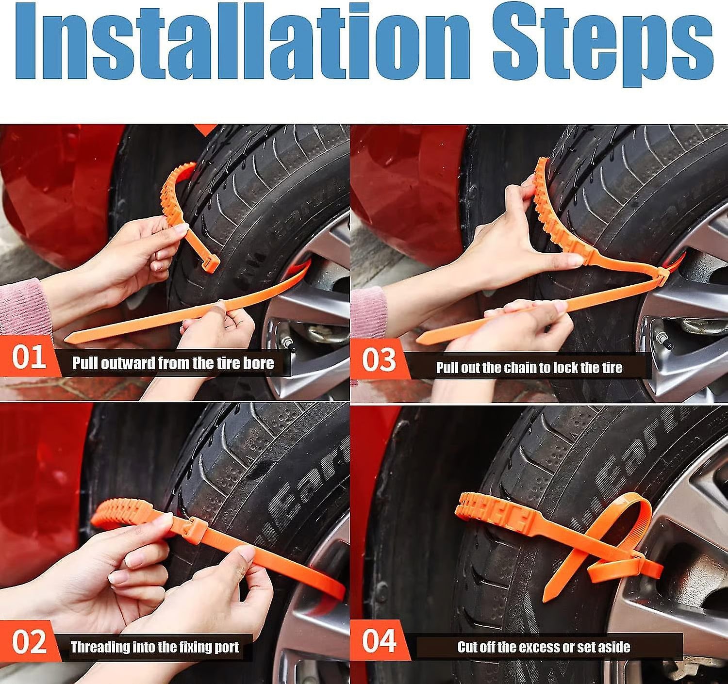 Universal Nylon Tire Chains – Anti-Skid, Reusable, Winter 2025 Hot Sale